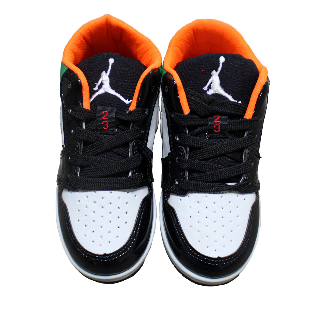 Imagen real de Tenis de niño, blanco con negro, tipo nike