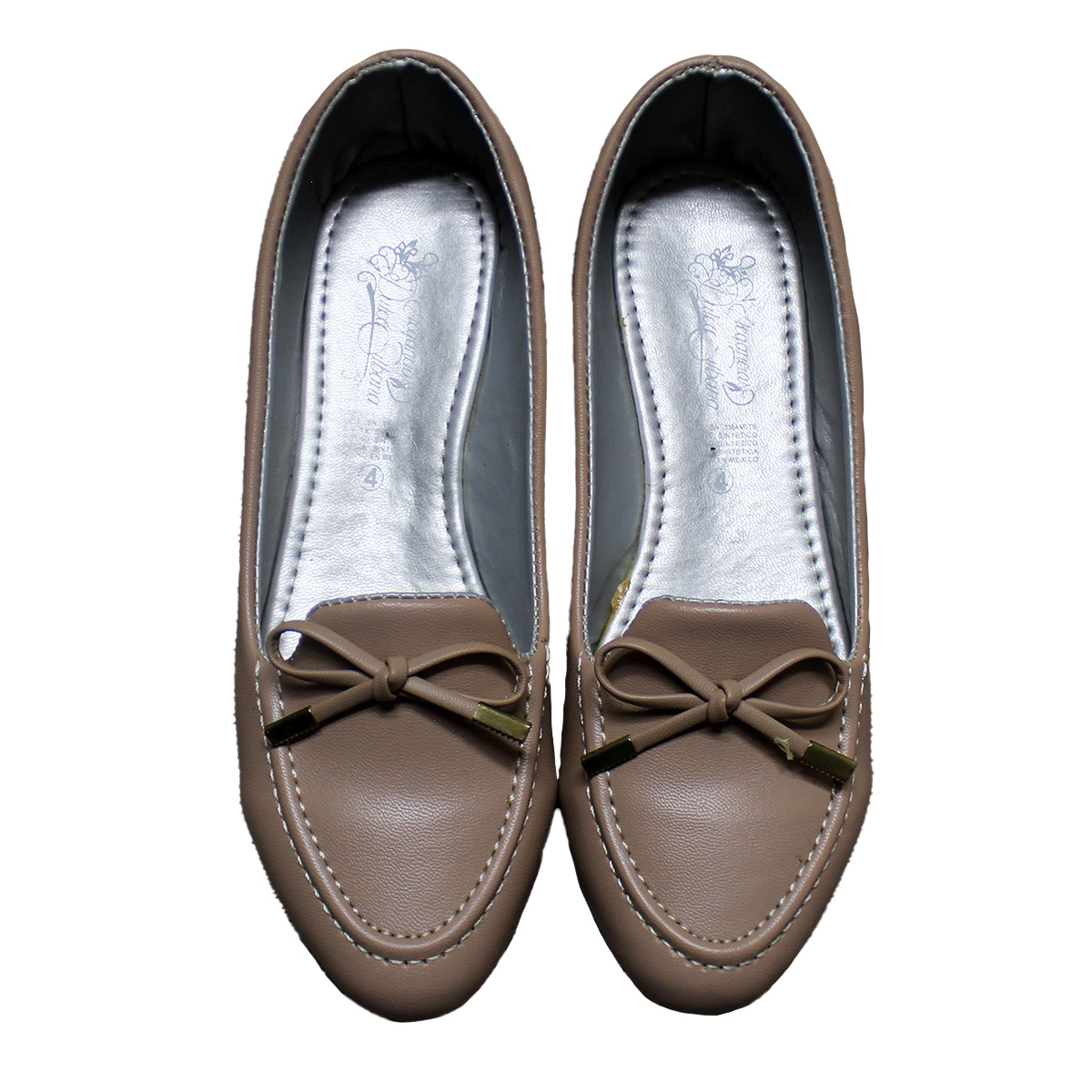 Imagen real de Zapato de mujer, tipo flats, beige