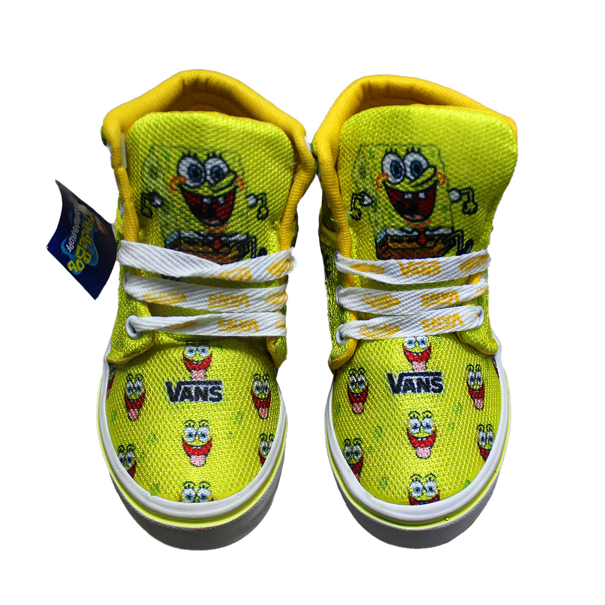 Imagen real de Tenis de niño, tipo botin, amarillos de Bob Sponja "Tipo Vans"