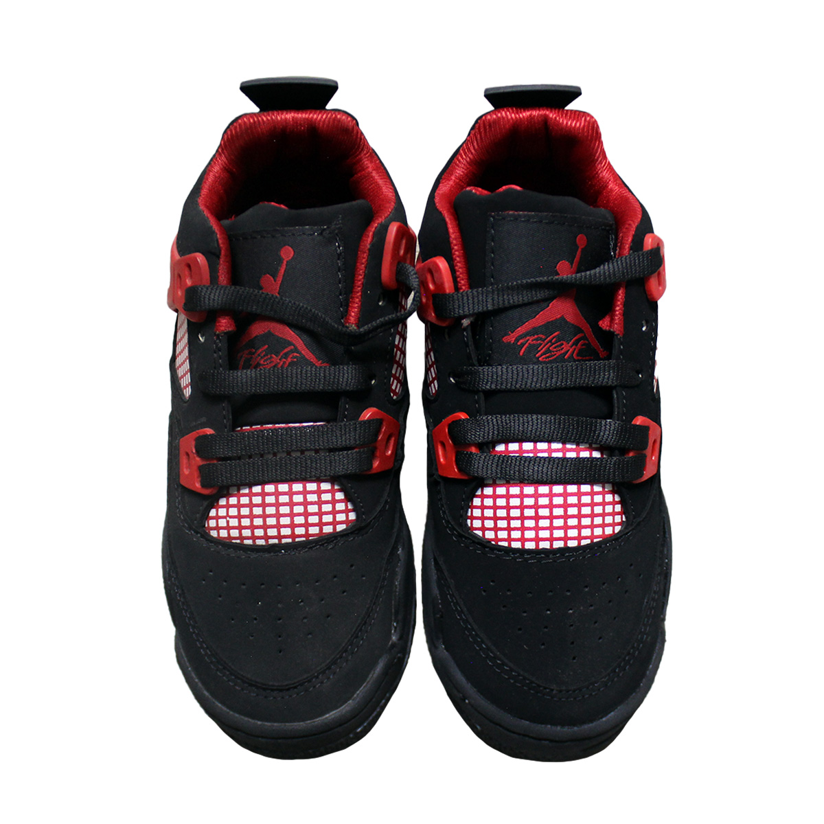 Imagen real de Tenis de niño, tipo botin, negros con rojo