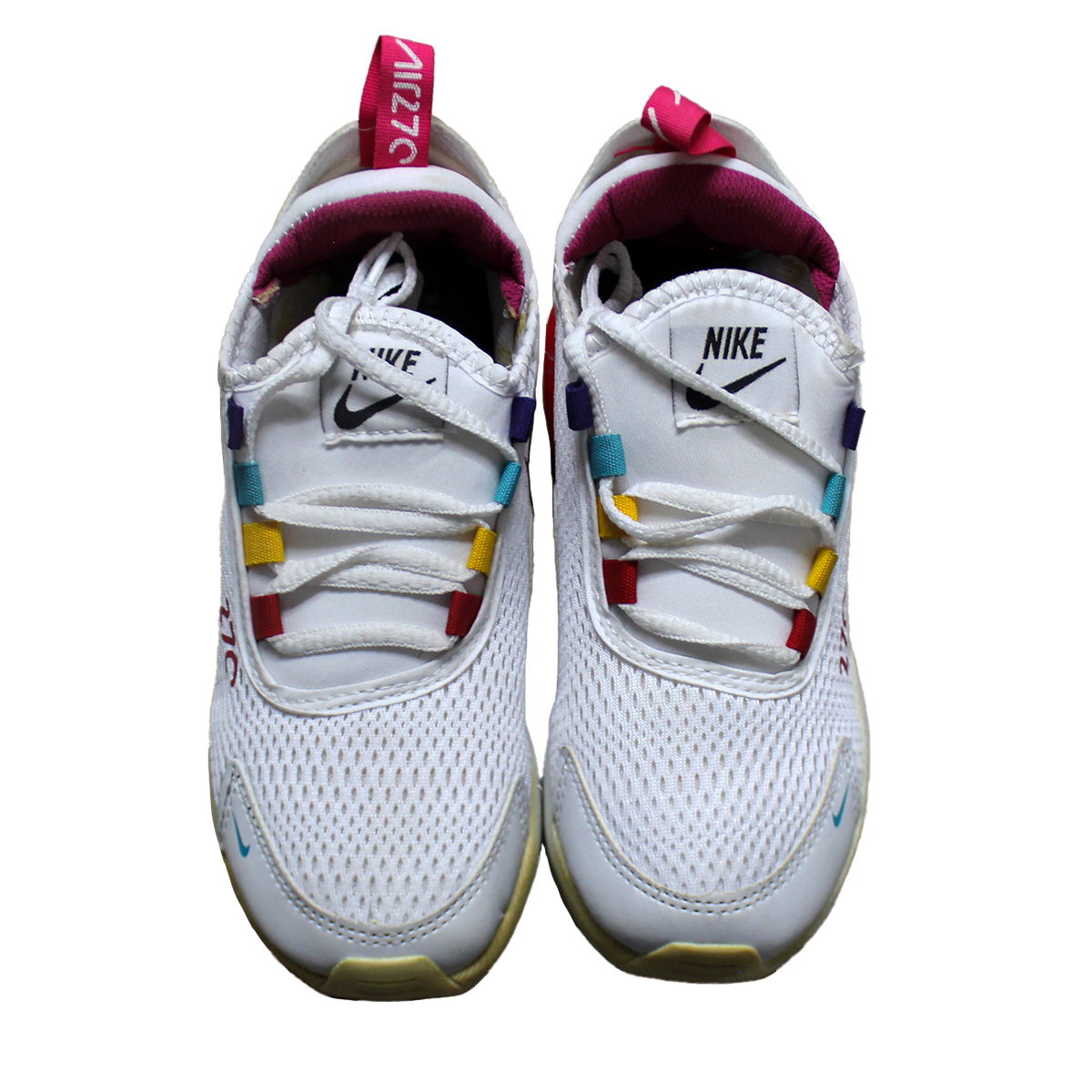 Imagen real de Tenis de mujer, blancos con rosa "Tipo Nike"